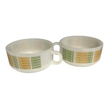Vintage Glasbake Soup Bowls – Set of 2 – White Milk Glass with Colorful ... - $454.90 MXN