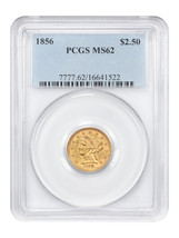 1856 $2.50 PCGS MS62 - $1,069.43