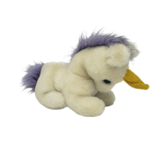 7&quot; Vintage 1982 Dakin White Purple Unicorn Stuffed Animal Plush Toy Nutshells - £21.97 GBP