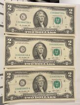 Three $2 Bills 2013 Consecutive Low Serial # D00268146 + Two  - $24.74