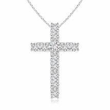 Authenticity Guarantee 
Classic Shared Prong-Set Diamond Cross Pendant in 14K... - $937.12