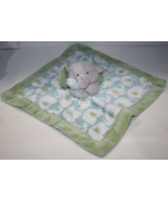 Carters Gray Elephant Security Blanket 13&quot; Green Blue Plush Stuffed Anim... - $17.64 CAD
