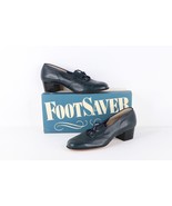 NOS Vtg 90s Streetwear Womens 7 C Chunky Leather Perforated Heels Shoes ... - $135.67 CAD