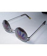 MARIJUANA JL STYLE MIRROR REFLECTION POT LEAF SUNGLASSES round frame eye... - $7.59