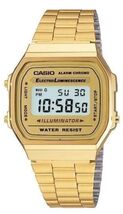 MEN'S GOLD TONE STAINLESS STEEL DIGITAL WATCH A168WG CASIO-US - $34.65