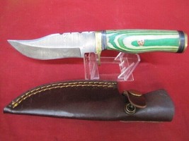 Hand Forged Damascus Steel Skinner Knife Walnut Wood Skinner Knife - £23.36 GBP