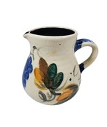 Artist signed Pottery Hand Painted Grape pattern Pitcher Style creamer S... - $16.33