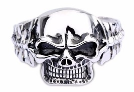 Gothic Stainless Steel Skull Bangles Rock Punk Bracelet Men&#39;s Cool Jewelry Acces - £20.37 GBP