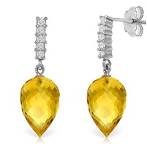 19.15 Carat 14K Solid White Gold Gemstone Earrings Diamond Citrine - £379.20 GBP