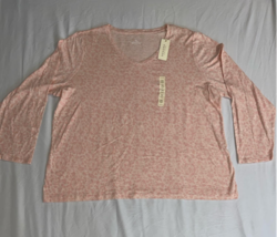 Sonoma Life &amp; Style Pink Women&#39;s Long Sleeve V-Neck T-Shirt 3XL - $14.00