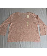 Sonoma Life &amp; Style Pink Women&#39;s Long Sleeve V-Neck T-Shirt 3XL - $256.73 MXN