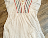 Knox Rose Dress Womens 1X White Gauzy Cotton Boho Embroidered Flutter Sl... - £15.02 GBP