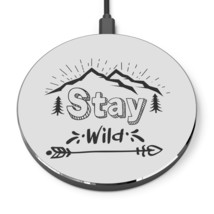 Personalized 10W Wireless Phone Charger with Outdoorsy &quot;Stay Wild&quot; Nature Design - £41.99 GBP