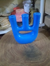 Moroccan Blue Ceramic Candlestick 3 Holes - £39.96 GBP