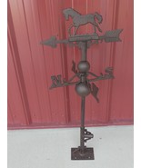 CAST IRON HORSE WEATHERVANE WEATHER VANE FENCE MOUNT GARDEN FARM BARN DECOR - £57.91 GBP