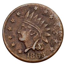 1863 Civil War Token Store card Doscher NY Not One Cent (F) Fine Condition - $42.75