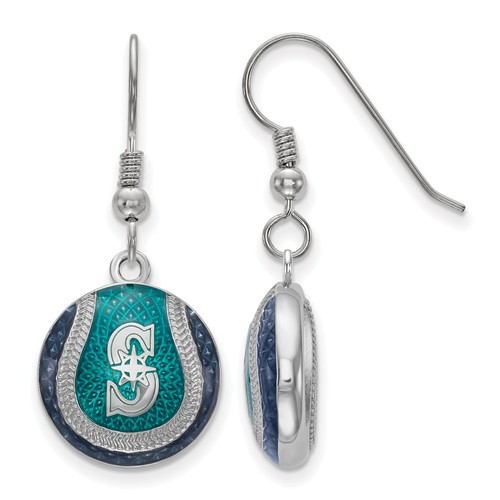 Primary image for SS Seattle Mariners Domed Enameled Baseball Earrings