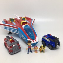 Paw Patrol Trucks +Mighty Pups Super Paws Mighty Jet Command Center - Incomplete - £30.99 GBP