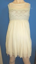 Miss Chievous Women&#39;s Sz L Cream Lined Lace Ribbon Party Wedding Dress Nwt - £15.81 GBP