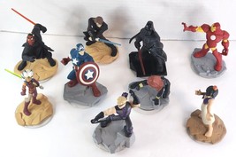 Disney infinity Marvel &amp; STAR WARS 2.0 AND 3.0 Figures &amp; Crystals LOT OF 11 - £37.44 GBP