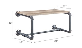 Brantley Wall Rack, Oak &amp; Sandy Gray Finish - $72.00