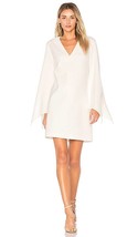 Tibi White Slit Sleeve Mini Dress Women 4 Small Bell Sleeves Crepe Weddi... - £98.61 GBP