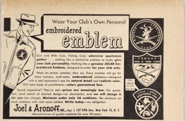 1949 Print Ad Embroidered Emblems Fishing,Hunting Clubs Joel-Aranoff Inc NYC,NY - £7.19 GBP