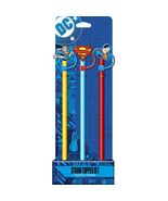 Superman 22660 Logo 40 oz Tumbler Straw Toppers Set of 3 BPA Free Silico... - $288.93 MXN