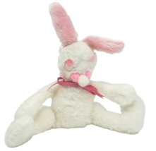 Vintage Hann Crafts White Pink Handmade Bunny Rabbit Stuffed Animal Plush Toy - £29.02 GBP