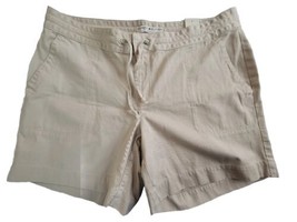 NWT TOMMY HILFIGER Women Size 16 Khaki Canvas Shorts Vintage 2002 Drawst... - $19.79
