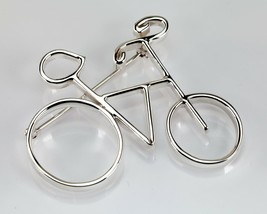 Vintage Sterling Silver Large Bicycle Brooch - $94.05