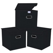 Closet Organizers Fabric Storage Cube Bins With Lids Collapsible Storage Bins Ba - £20.55 GBP