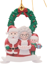 Personalized Christmas Family Ornament Family of 3 Santa Theme - $7.69