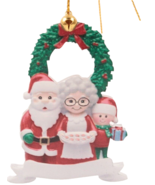 Personalized Christmas Family Ornament Family of 3 Santa Theme - $7.69