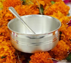 99.9 pure sterling silver handmade solid silver bowl kitchen utensils sv51 - £182.00 GBP