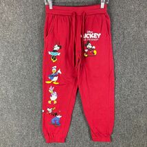 Mickey Mouse Sweatpants Women&#39;s Small Cropped Cotton Blend Drawstring S - $17.09