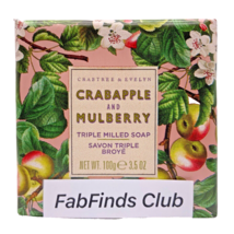 Crabtree &amp; Evelyn Bar Soap Crabapple Mulberry Triple Milled 3.5oz Face,Hand,Body - £7.70 GBP