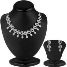 VeroniQ Trends-Glimmery Rhodium Plated Austrian diamond Stone Necklace Set for  - £18.09 GBP