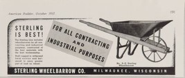 1937 Print Ad Sterling Wheelbarrow No. S-12 Contracting Milwaukee,Wisconsin - £11.13 GBP