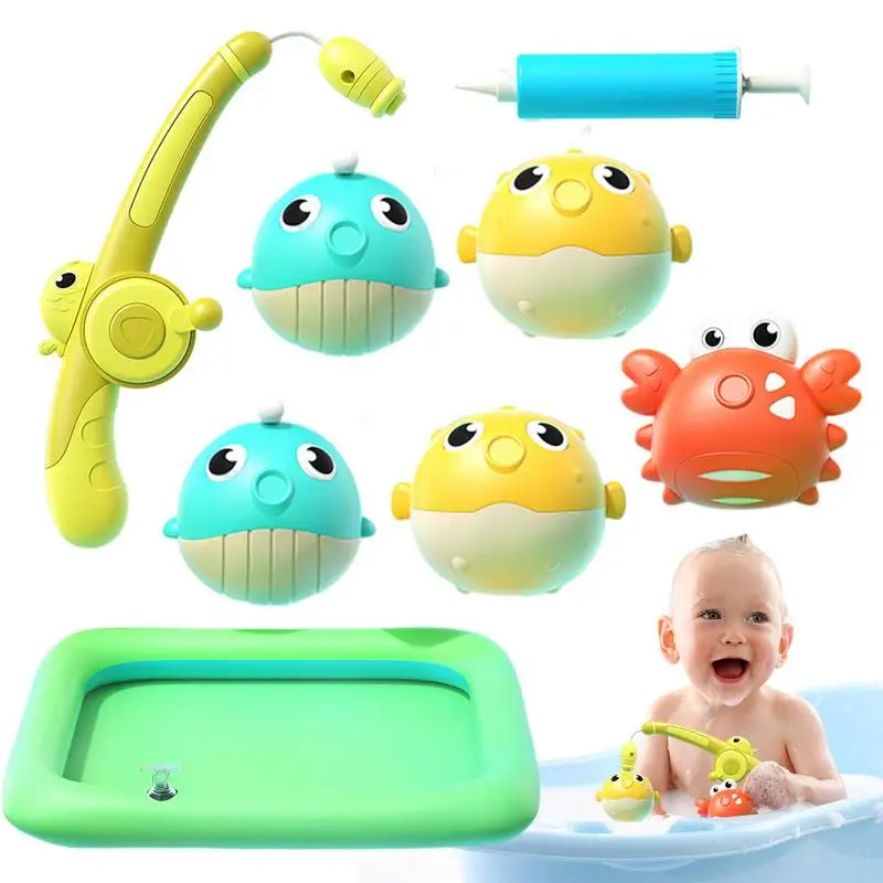 Magnetic Fishing Game Bathtub Toy Wind Up Bath Toy Floating Swimming Toys - £20.28 GBP