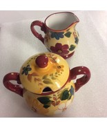 Oneida Kitchen Sunset Bouquet Ceramic Covered Sugar and Creamer Set - $31.84 CAD