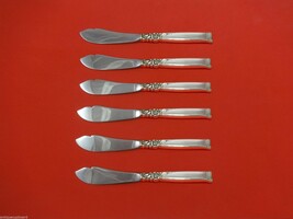 Silver Rose by Oneida Sterling Silver Trout Knife Set 6pc. HHWS  Custom 7 1/2" - £334.21 GBP