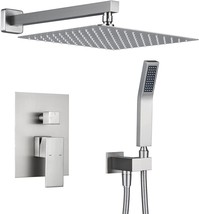 Bathroom Faucets With Wall Mount Faucet And Rainfall Shower Head In Brushed - £223.32 GBP