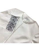 Kasper Women&#39;s Blazer Jacket Size 4 Lily White Embroidered Cuffs Busines... - $45.05