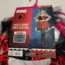 Girls Harley Quinn Costume Small 4 6 NEW Red Kids - £18.98 GBP