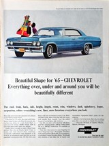 1965 Chevrolet Impala Blue Christmas Couple 1964 Vintage Print AD - $12.13