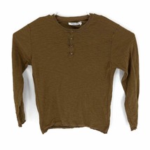 Thomas Payne UK Collection Mens Henley Sweater Brown Space Dye Ribbed Cotton L - £20.12 GBP