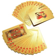 Gold Plated Waterproof Playing Cards with a Wooden Gift Box Gold Plated ... - $34.64