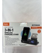 itek Fast Charge 3-In-1 Wireless Charging Stand Qi Standard Charge 3 Dev... - $8.97