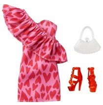 Barbie Fashions Pack, Pink Red Heart Dress, Red Shoes and White Purse - £9.10 GBP